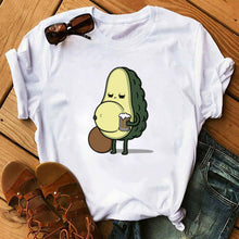 Load image into Gallery viewer, Kawaii Cartoon Avocado Short Sleeve T-shirt Women Casual Avocado Graphic Tops Female Tee Summer Women T-shirts Tops