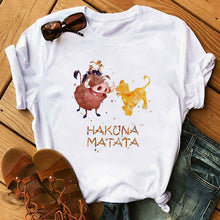 Load image into Gallery viewer, The Lion King Cartoon Funny Short Sleeve T Shirt Women Two Little lions printed vogue O Neck tee shirt femme