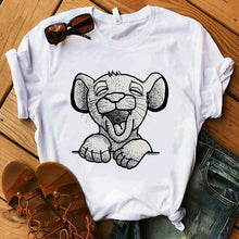 Load image into Gallery viewer, The Lion King Cartoon Funny Short Sleeve T Shirt Women Two Little lions printed vogue O Neck tee shirt femme
