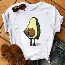 Load image into Gallery viewer, Kawaii Cartoon Avocado Short Sleeve T-shirt Women Casual Avocado Graphic Tops Female Tee Summer Women T-shirts Tops
