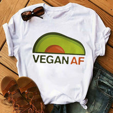 Load image into Gallery viewer, Kawaii Cartoon Avocado Short Sleeve T-shirt Women Casual Avocado Graphic Tops Female Tee Summer Women T-shirts Tops
