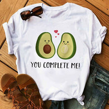 Load image into Gallery viewer, Kawaii Cartoon Avocado Short Sleeve T-shirt Women Casual Avocado Graphic Tops Female Tee Summer Women T-shirts Tops
