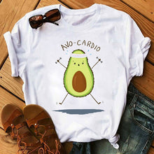 Load image into Gallery viewer, Kawaii Cartoon Avocado Short Sleeve T-shirt Women Casual Avocado Graphic Tops Female Tee Summer Women T-shirts Tops
