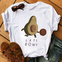 Load image into Gallery viewer, Kawaii Cartoon Avocado Short Sleeve T-shirt Women Casual Avocado Graphic Tops Female Tee Summer Women T-shirts Tops
