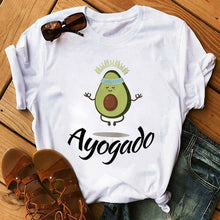 Load image into Gallery viewer, Kawaii Cartoon Avocado Short Sleeve T-shirt Women Casual Avocado Graphic Tops Female Tee Summer Women T-shirts Tops
