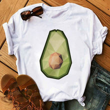 Load image into Gallery viewer, Kawaii Cartoon Avocado Short Sleeve T-shirt Women Casual Avocado Graphic Tops Female Tee Summer Women T-shirts Tops
