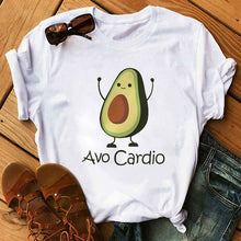 Load image into Gallery viewer, Kawaii Cartoon Avocado Short Sleeve T-shirt Women Casual Avocado Graphic Tops Female Tee Summer Women T-shirts Tops
