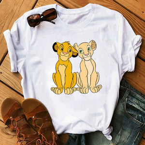 2020 New Summer Women T-shirt Cartoon Lion King Printed
