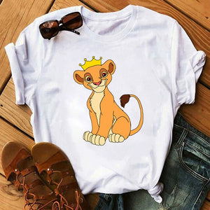 2020 New Summer Women T-shirt Cartoon Lion King Printed
