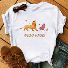 Load image into Gallery viewer, The Lion King Cartoon Funny Short Sleeve T Shirt Women Two Little lions printed vogue O Neck tee shirt femme
