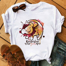 Load image into Gallery viewer, The Lion King Cartoon Funny Short Sleeve T Shirt Women Two Little lions printed vogue O Neck tee shirt femme
