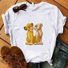 Load image into Gallery viewer, The Lion King Cartoon Funny Short Sleeve T Shirt Women Two Little lions printed vogue O Neck tee shirt femme
