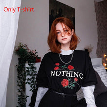 Load image into Gallery viewer, New Harajuku Gothic Female Tshirt Flame Heart Print
