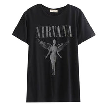 Load image into Gallery viewer, New Harajuku Gothic Female Tshirt Flame Heart Print
